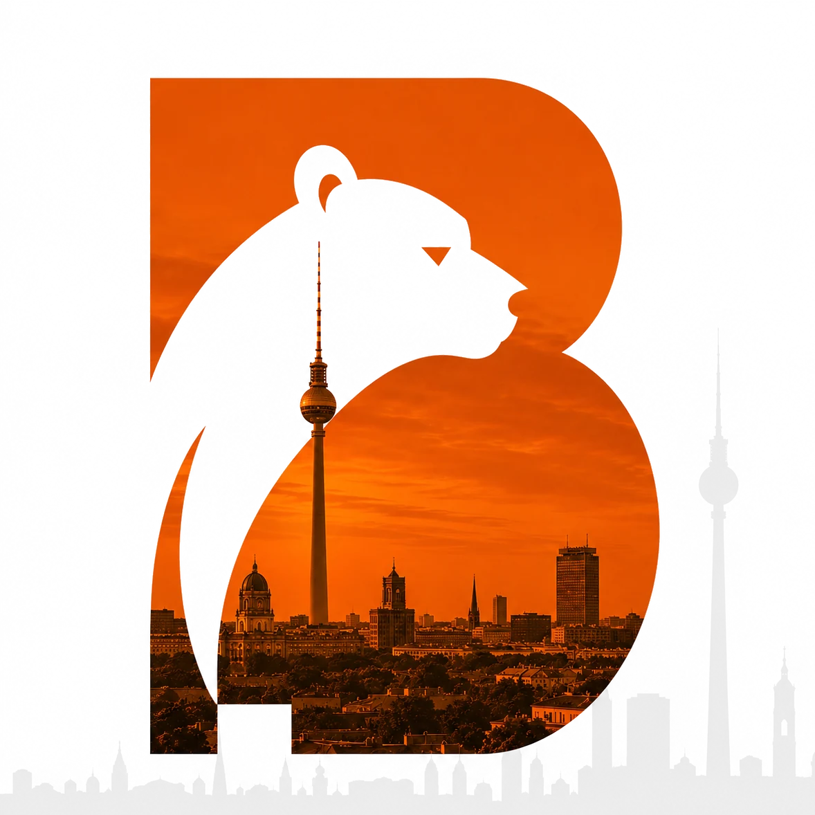 Berliner Bär vor der Skyline mit Fernsehturm